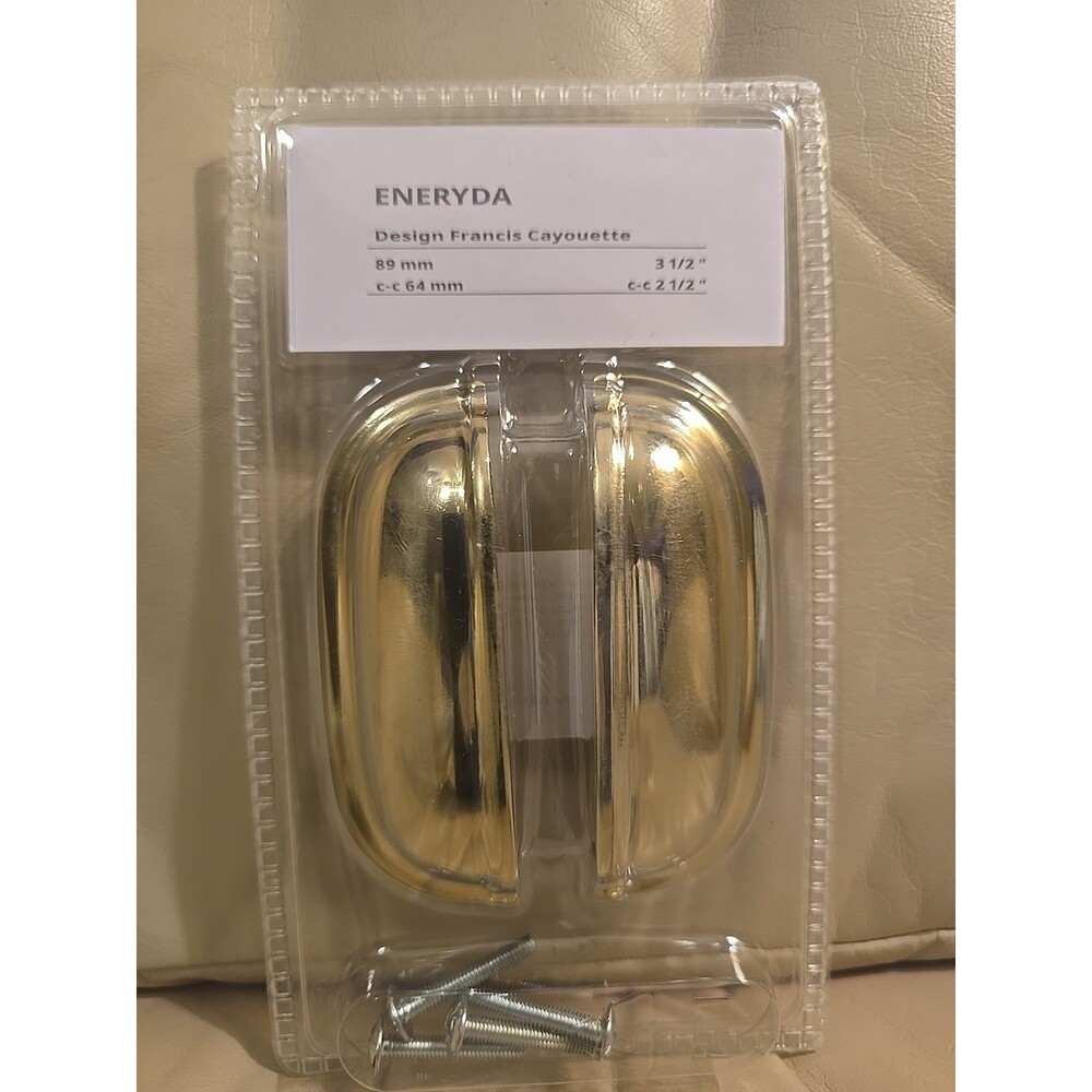 Ikea ENERYDA Cup Cabinet Pull Brass Color 3 1/2" 2 Pack New 903.475.15